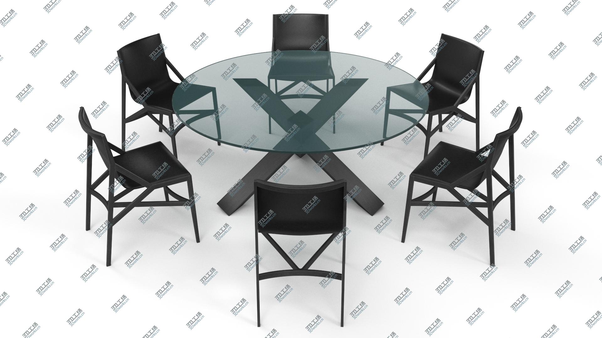 images/goods_img/2021040233/3D Cassina Dining Table Chair Set Black Glass - PBR model/2.jpg